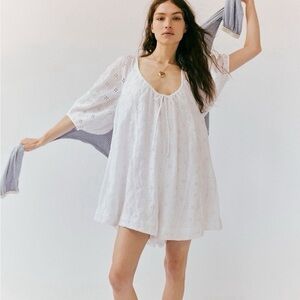 Free People bop around White Eyelet Jumpsuit